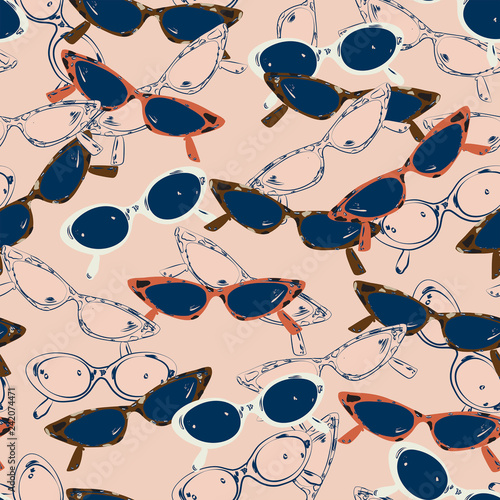 Beautiful retro sunglasses seamless pattern vector for fashion,fabricand all prints
