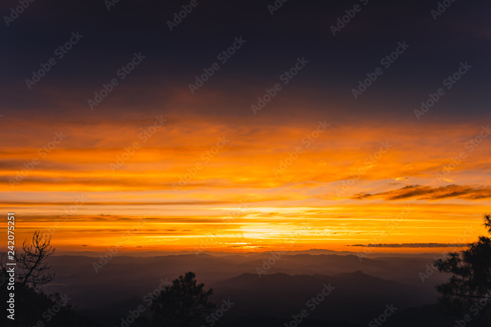 twilight sunset Evening light on the mountain twilight sunset Evening light on the mountain