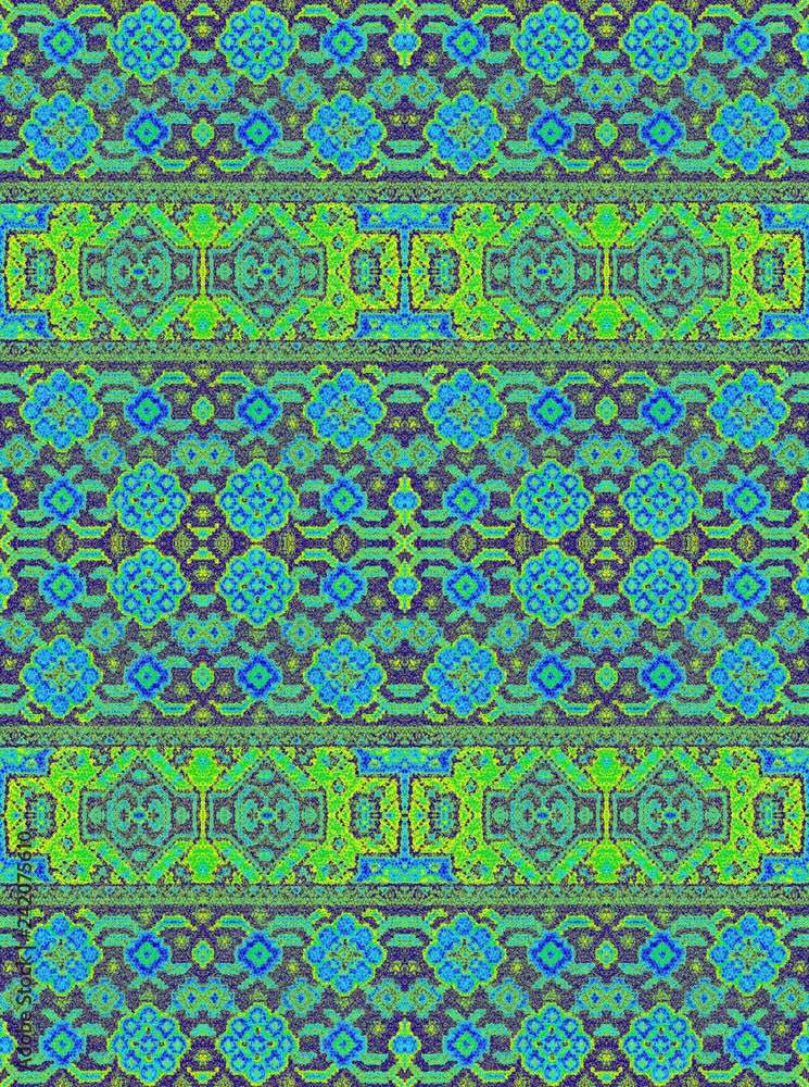 .A pattern of floral and geometric elements for carpet, bedding .A pattern of floral and geometric elements for carpet, bedding