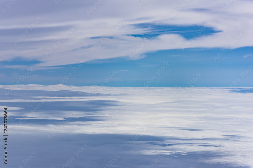 Fototapeta premium cloud and sky view from window of airplane