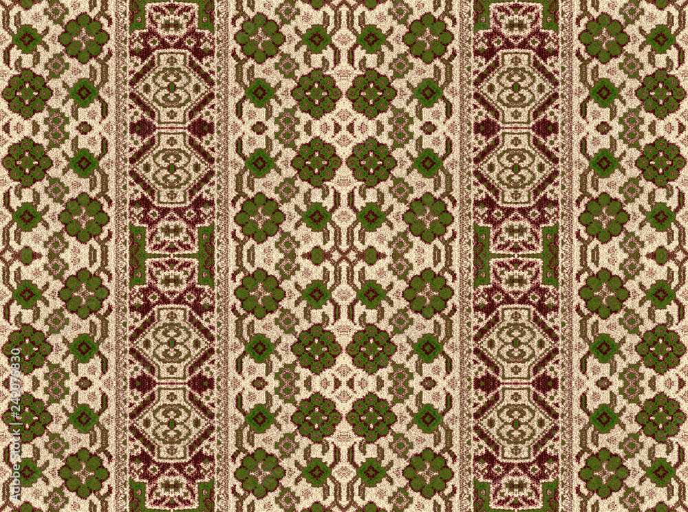  .A pattern of floral and geometric elements for carpet, bedding