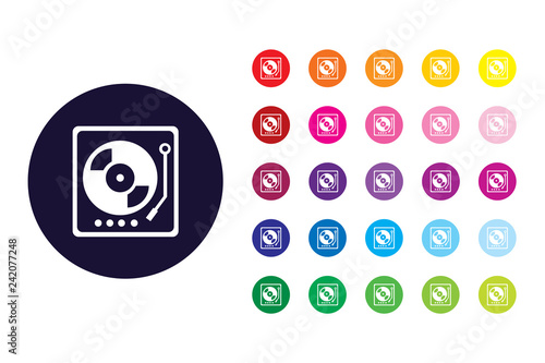 Disc jockey sign icon. Disc jockey color symbol.