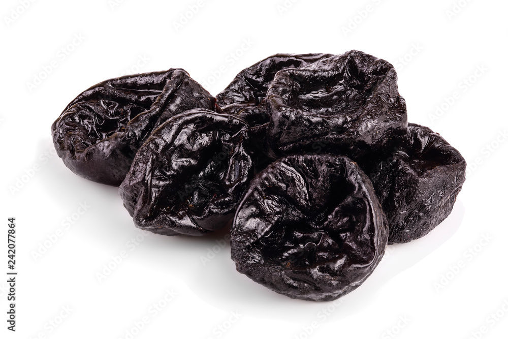 Dried plum - prunes isolated on a white background Dried plum - prunes isolated on a white background