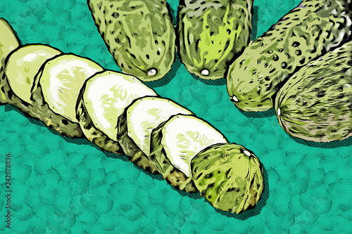 Green cucumbers