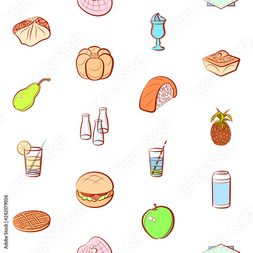 Various images set. Background for printing, design, web. Usable as icons. Seamless. Colored.