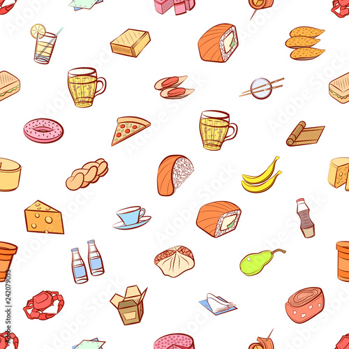 Various images set. Background for printing, design, web. Usable as icons. Seamless. Colored.