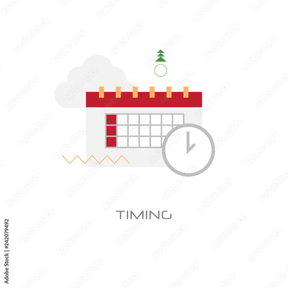 time management business planning timing concept flat style isolated