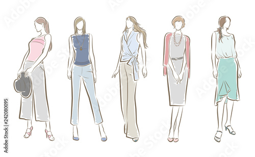女性のファッションイラスト