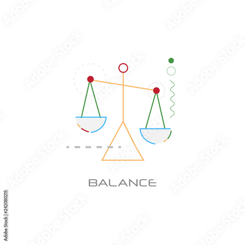business stability success balance scale icon economy concept line style isolated