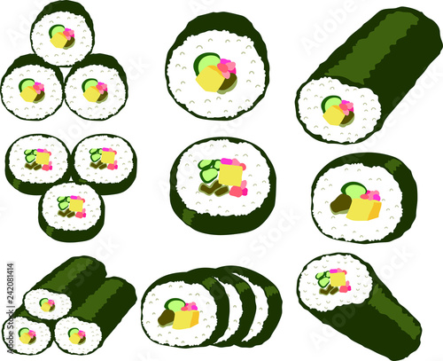 Japanese Eho-maki sushi roll set