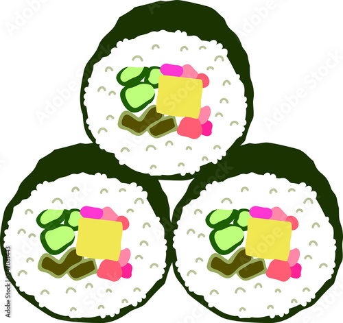 Japanese Eho-maki sushi roll