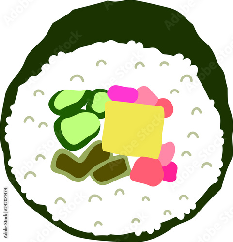 Japanese Eho-maki sushi roll