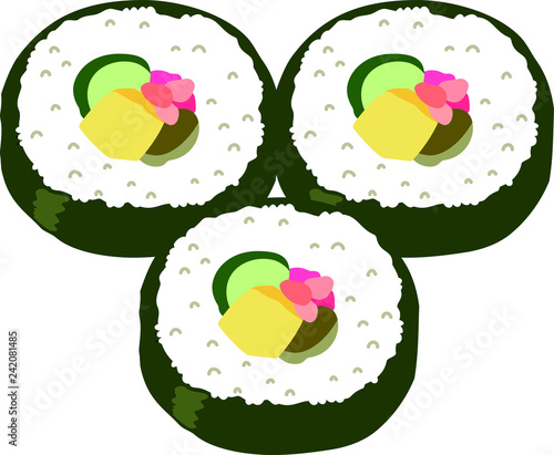 Japanese Eho-maki sushi roll