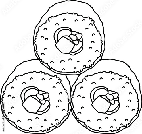 Eho-maki sushi roll outline