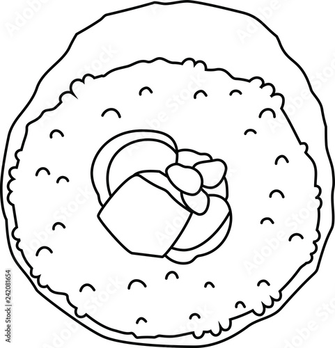 Eho-maki sushi roll outline