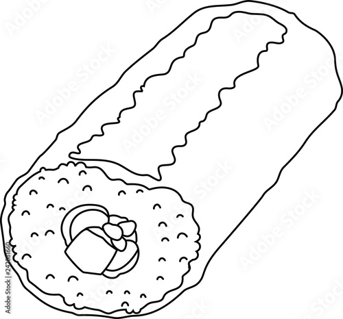 Eho-maki sushi roll outline