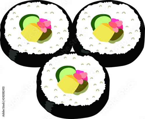 Elegant Japanese Eho-maki sushi roll