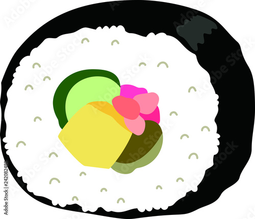 Elegant Japanese Eho-maki sushi roll