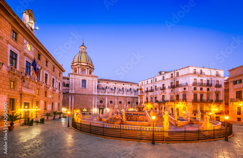 Palermo, Pretoria Fountain - Sicily, Italy