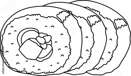 Japanese Eho-maki sushi roll outline
