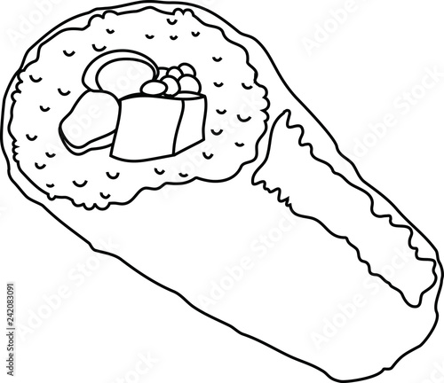 Japanese Eho-maki sushi roll outline
