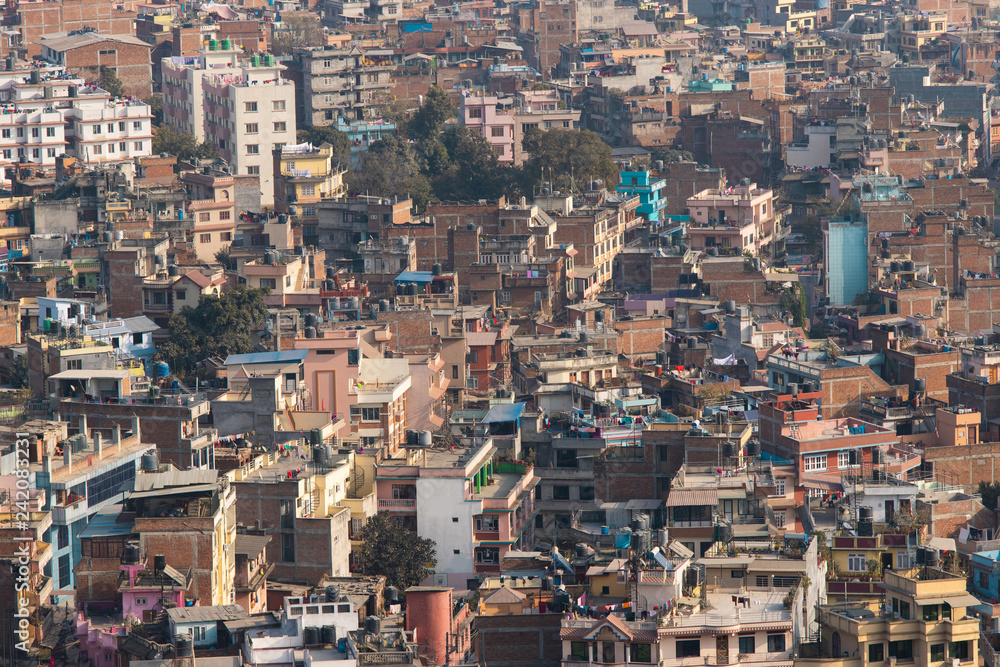 Highly dense building view of Kathmandu city, Nepal.
