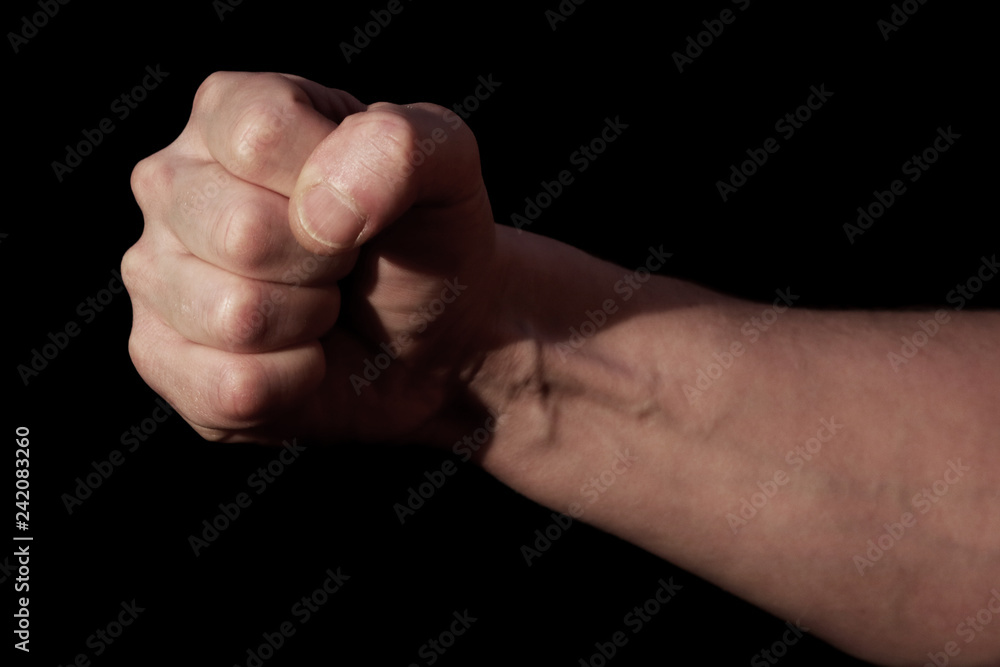 Punch. Fist closeup. Punch. Fist closeup.