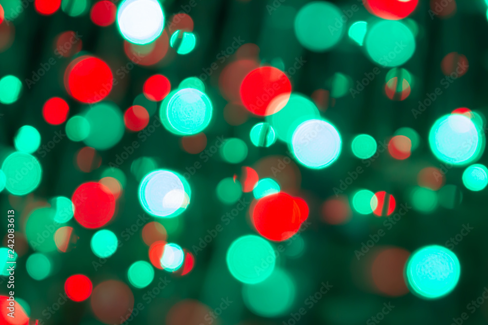 Christmas lights bokeh on transparent background. Xmas glowing 