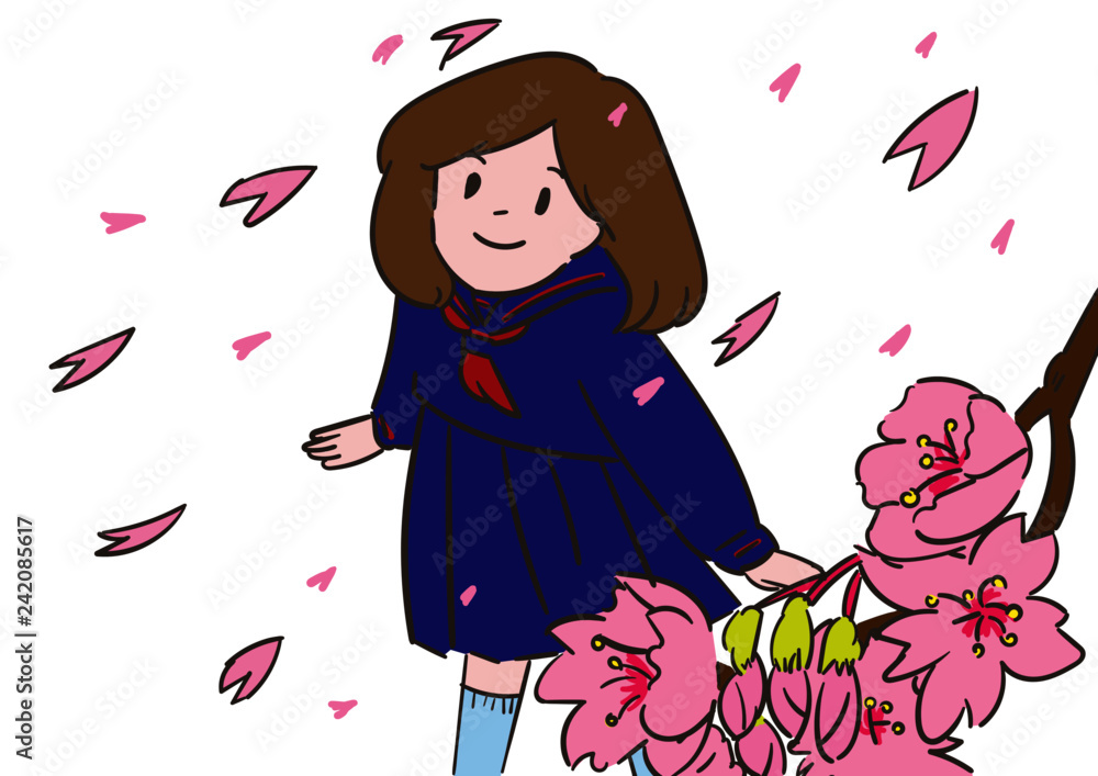桜_女学生 桜_女学生