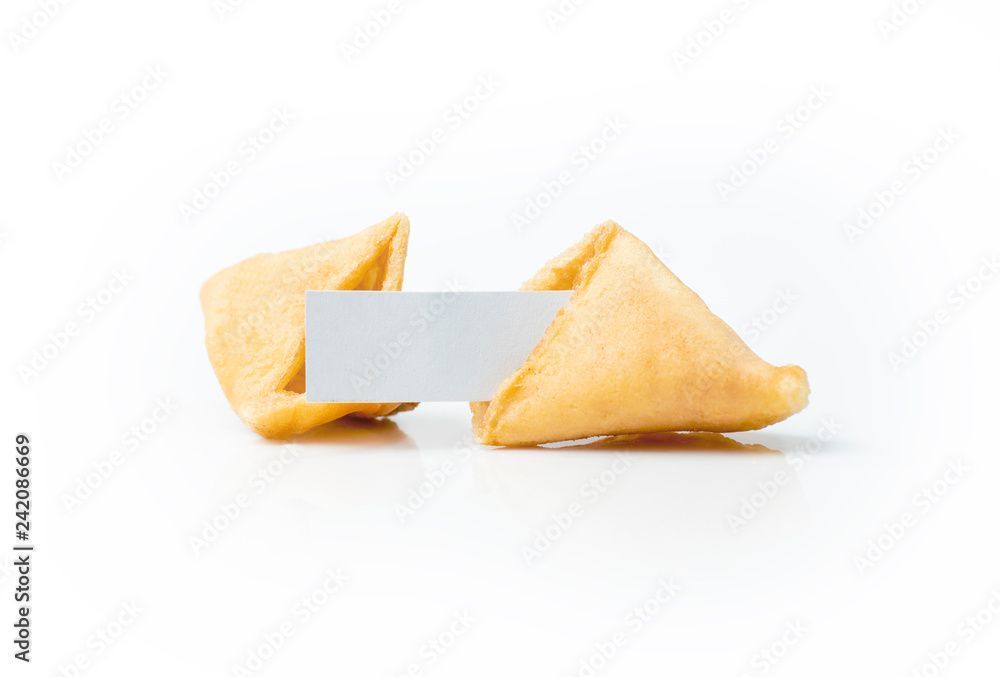 Fortune cookies with blank white paper Fortune cookies with blank white paper