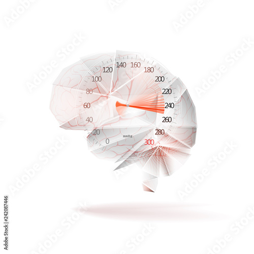 Sphygmomanometer with the rise of blood pressure and the brain