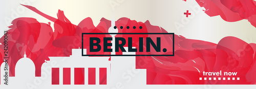 Gerlmany Berlin skyline city gradient vector banner