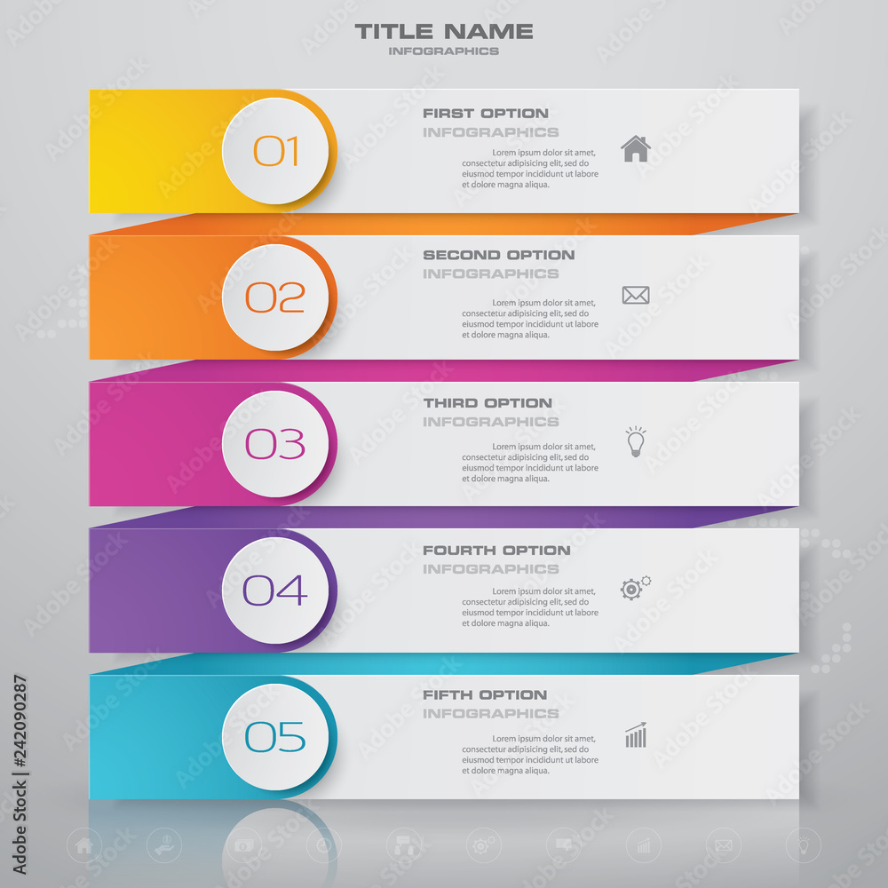 5 steps simple&editable process chart infographics element. EPS 10. 5 steps simple&editable process chart infographics element. EPS 10.
