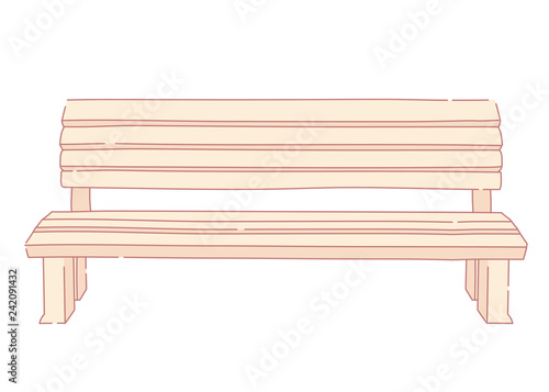 Line style wooden park bench