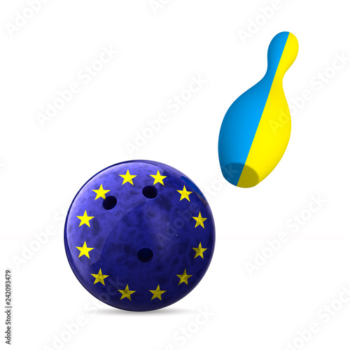 flag EU and ukraine and bow...