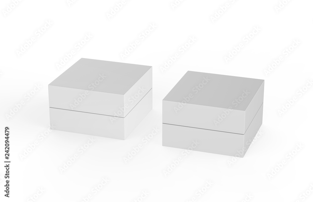 Closed cardboard box on isolated white background, packaging box mock up, 3d illustration Closed cardboard box on isolated white background, packaging box mock up, 3d illustration