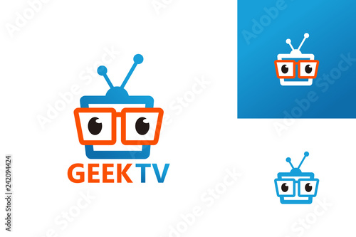 Geek Television Logo Template Design Vector, Emblem, Design Concept, Creative Symbol, Icon