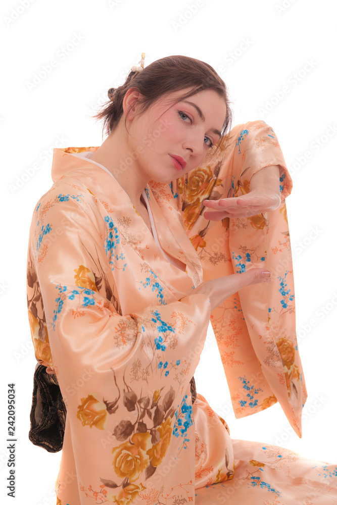 sensual girl in kimono