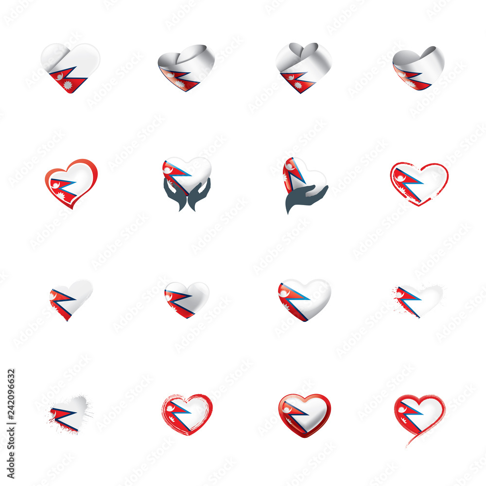 Nepal flag, vector illustration on a white background Nepal flag, vector illustration on a white background