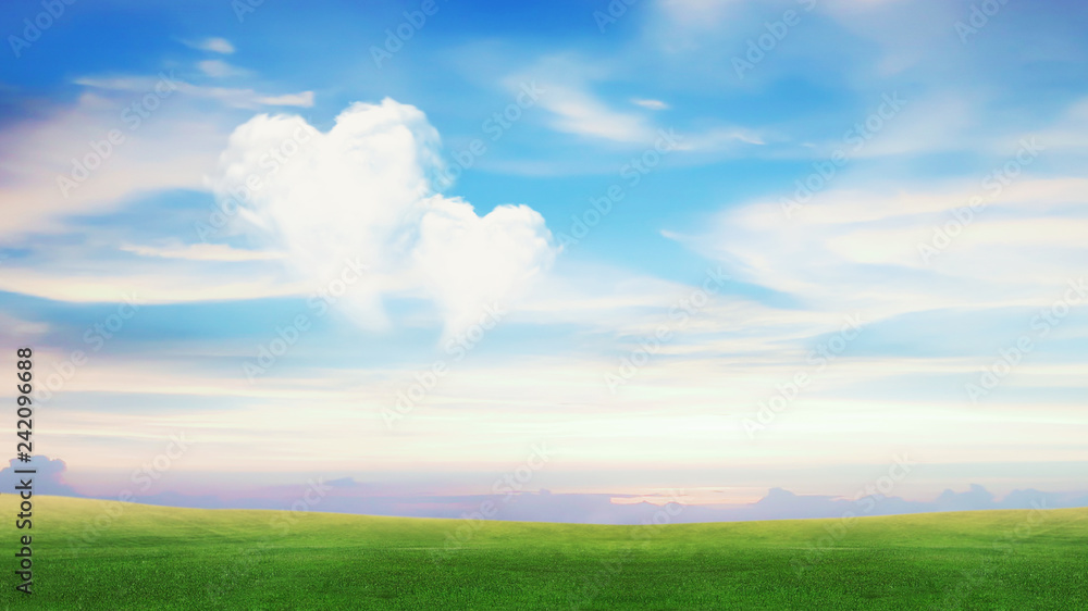 Cloud with a shape of heart. Concept for love and beautiful day.