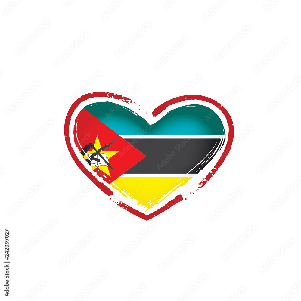 Mozambique flag, vector illustration on a white background Mozambique flag, vector illustration on a white background