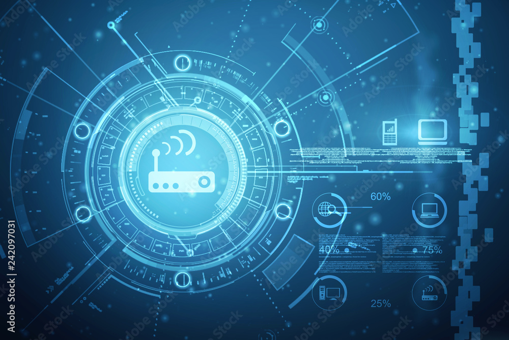 Obraz premium 2d rendering Transmitter WiFi