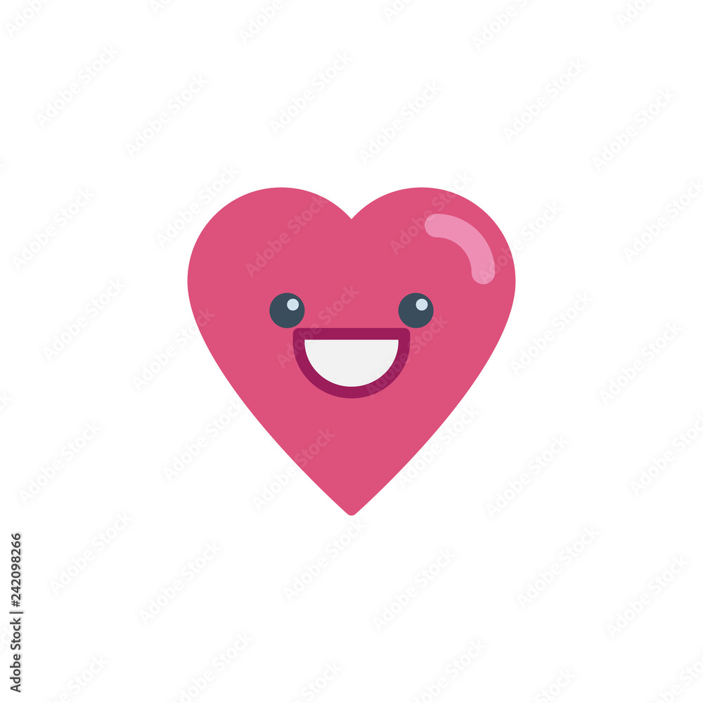 Laughing heart face character emoji flat icon, vector sign, colorful pictogram isolated on white. Happy Face emoticon symbol, logo illustration. Flat style design Laughing heart face character emoji flat icon, vector sign, colorful pictogram isolated on white. Happy Face emoticon symbol, logo illustration. Flat style design