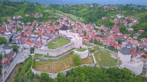 Tesanj castle flying around