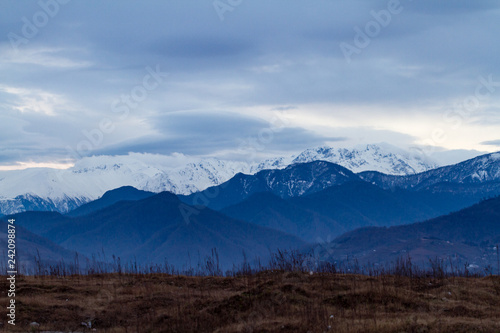Mountain landscape and view. Mountain background