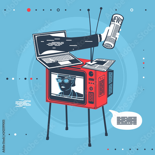 Vector Illustration Mass Media Equipment Set