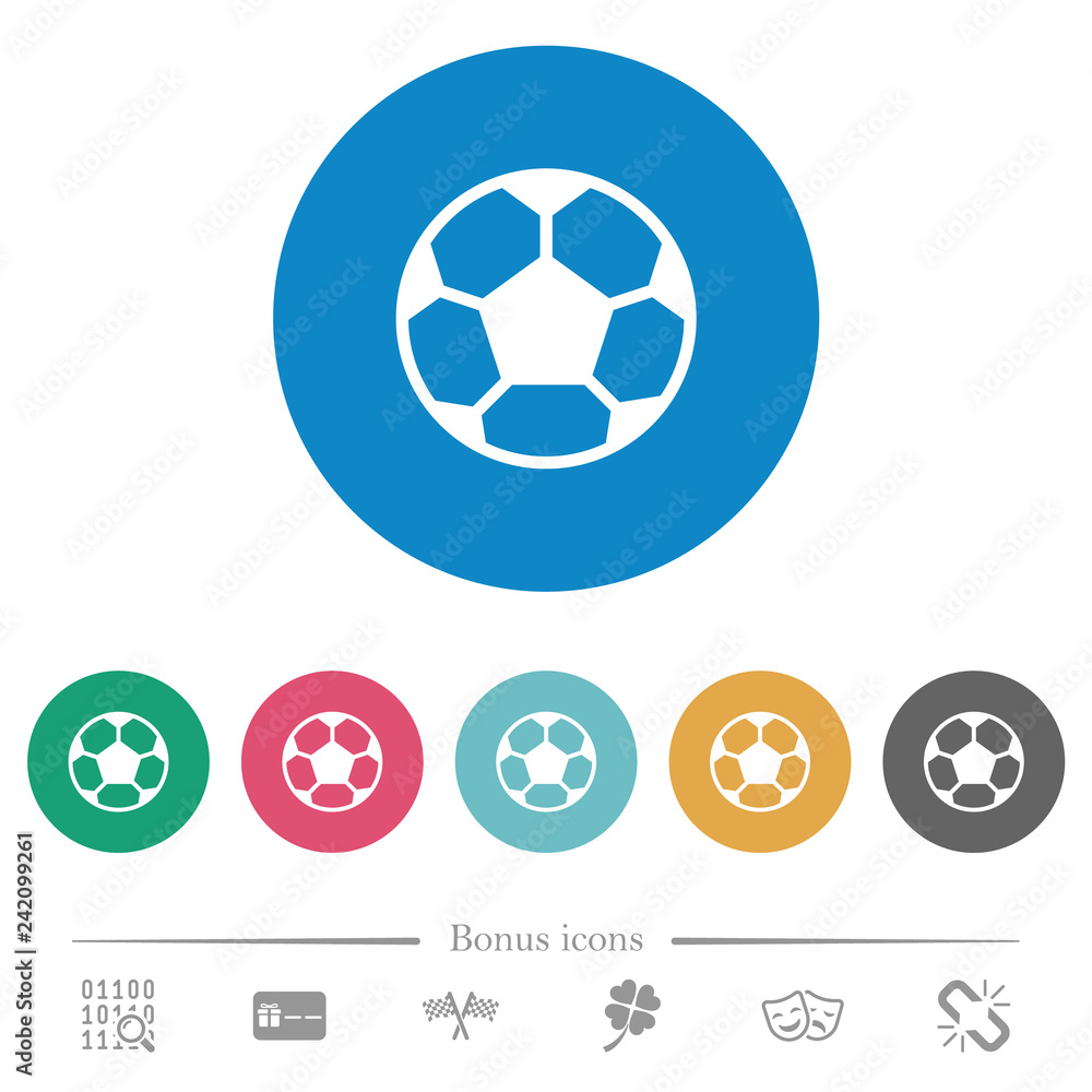 Soccer ball flat round icons Soccer ball flat round icons