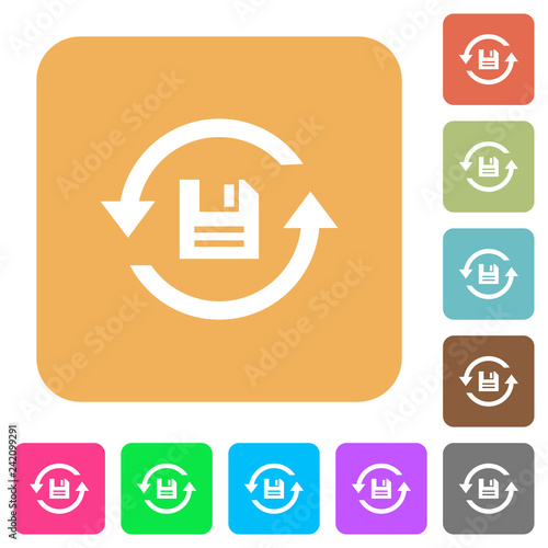 Daily backup rounded square flat icons