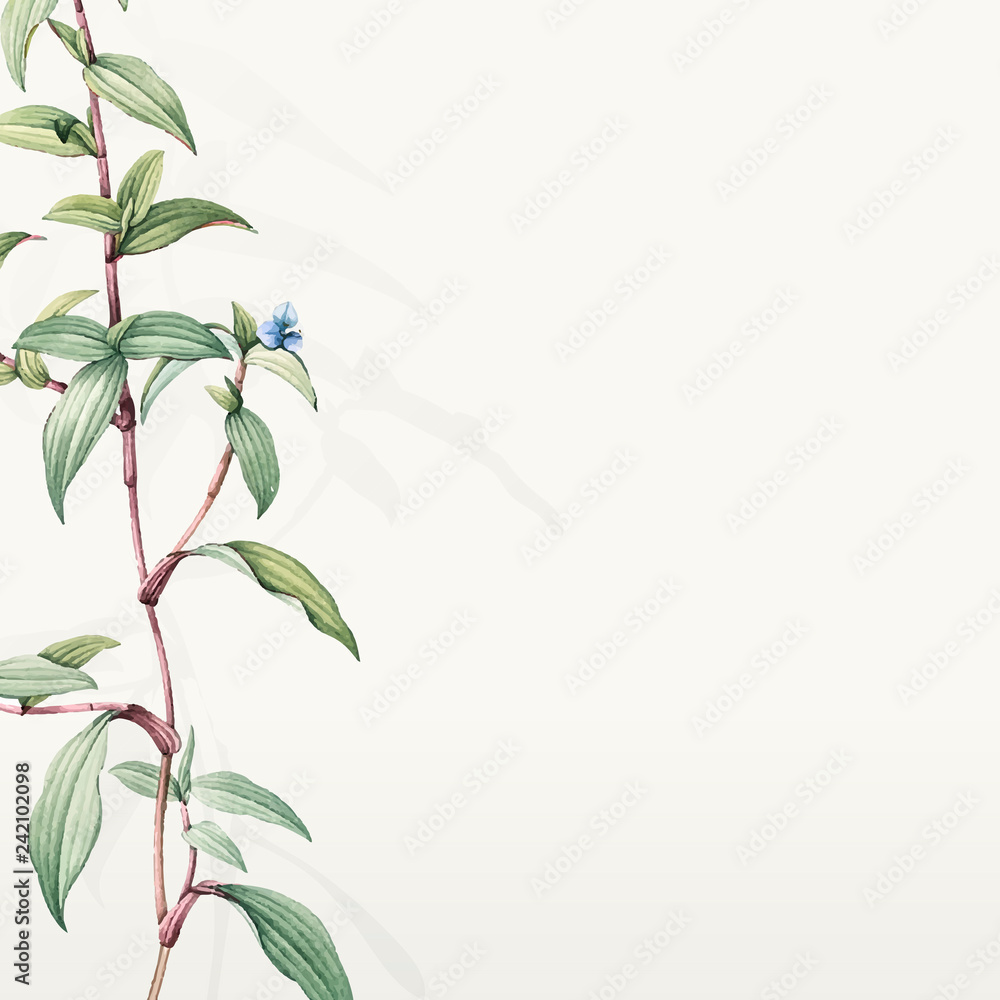 Naklejka premium Green botanical leaves background design