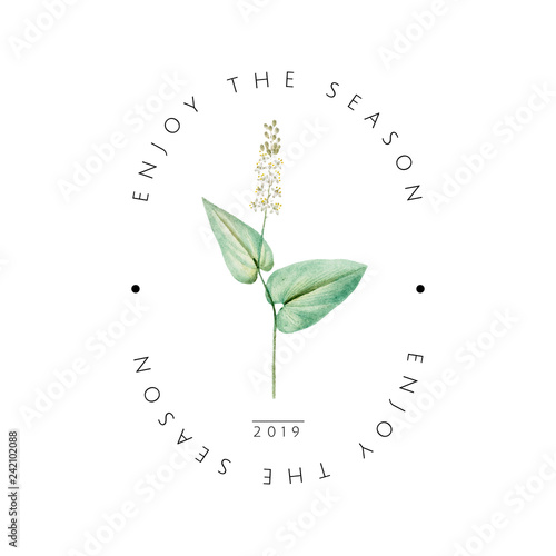 Leaves with enjoy the season logo vector